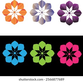 Abstract flower Modern Color Logo Design 