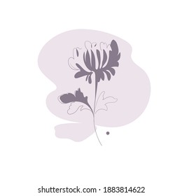 Flor abstracta con forma geométrica moderna sobre fondo blanco. Impresión botánica simple. Ilustración vectorial.