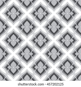 Abstract flower monochrome seamless pattern. Can be used for web, print and book design, home decor, fashion textile, wallpaper.