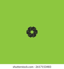 Abstract flower Monogram icon logo flat vector design