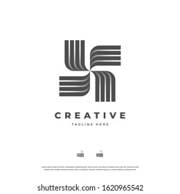 Abstract flower monogram logo design. Vector EPS10