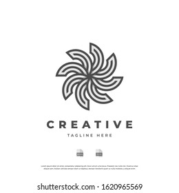 Abstract flower monogram logo design. Vector EPS10