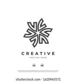 Abstract flower monogram logo design. Vector EPS10