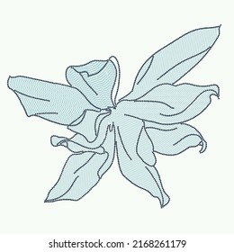 Abstract Flower Motif, sequins design, stitch design