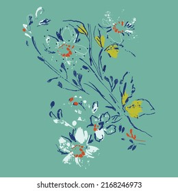 
motivos de flores abstractas, diseño de flores vectoriales, impresión de camisetas florales