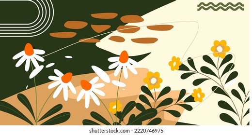 abstract flower mural. colorful creative background. for mural, print, decor, background, wallpaper.