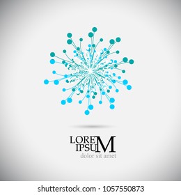 Abstract flower object with circles. Vector