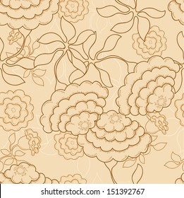 Abstract flower on the beige background
