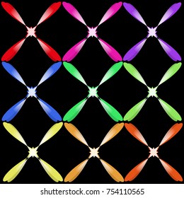Abstract flower on a dark background. Flat design, vector.