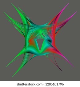Abstract flower on a gray background and pink