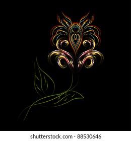 abstract flower on isolated background.. Illustration.