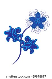 abstract flower on isolated background.. Illustration.