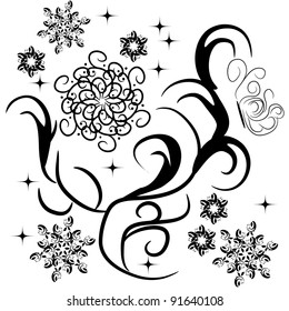 abstract flower on isolated background.. Illustration.