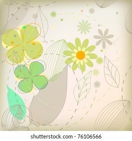Abstract flower on retro background (vector eps 10)