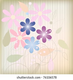 Abstract flower on retro background (vector eps 10)