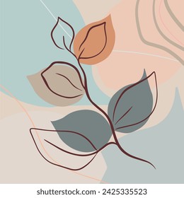 Abstract flower on a soft blue and pink background. Vector drawing for card, banner. flyers, printing on fabric. Vector file design elements.