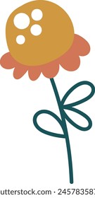 Flor Abstractas En Ilustración vectorial De Tallo