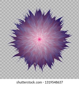 Abstract flower on transparent background. Vector.
