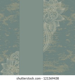 Abstract flower on vintage background. Retro design