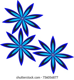 Abstract flower on a white background. Flat design, vector.