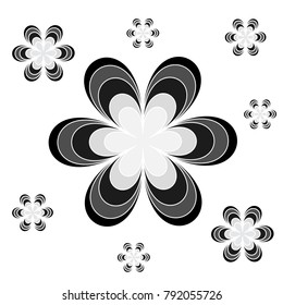Abstract flower on a white background. Flat design, vector.