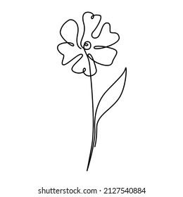Abstract flower one line drawing. Isolated vector.