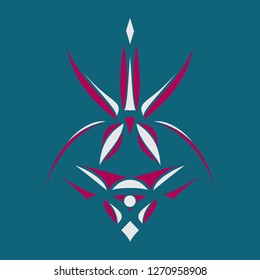 Abstract flower. Oriental pattern