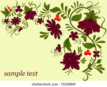Abstract flower ornament with copy space.