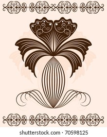 Abstract flower ornament. Décor element.