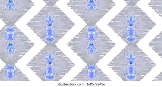 Abstract flower ornamental seamless pattern. Vector illustration like watercolor. vector