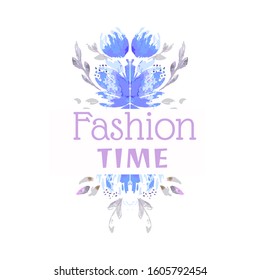 Abstract flower ornamental seamless pattern. Vector illustration like watercolor. vector