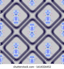 Abstract flower ornamental seamless pattern. Vector illustration like watercolor. vector