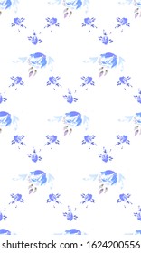 Abstract flower ornamental seamless pattern. Vector illustration like watercolor. vector