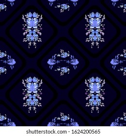 Abstract flower ornamental seamless pattern. Vector illustration like watercolor. vector