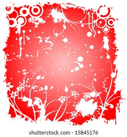 abstract flower ornaments vector design with grunge elements