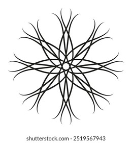 Diseño Abstractas del contorno de la flor. Patrón floral de círculo. Elemento redondo decorativo. Ilustración vectorial.