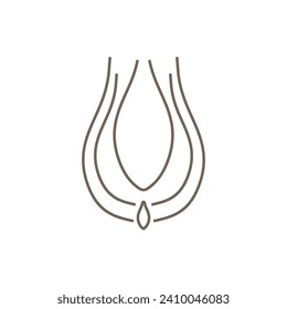 Abstract flower outline icon isolated vector illustration.	
