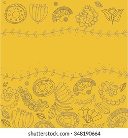 abstract flower outlines background