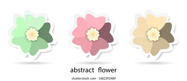 Abstract flower paper style isolated on white background. Vector illustration.Eps10