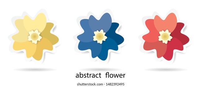 Abstract flower paper style isolated on white background. .Vector illustration.Eps10