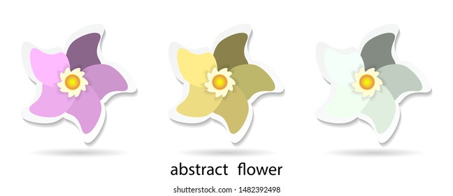 Abstract flower paper style isolated on white background. Vector illustration.Eps10