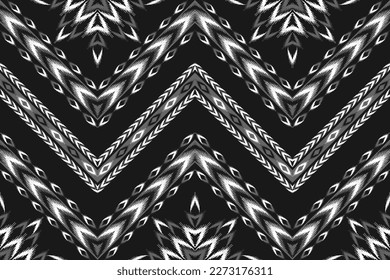 Abstract flower pattern art. Geometric ethnic ikat seamless pattern in tribal. American, Mexican style. Design for background, Vector illustration, fabric, clothing, carpet, rug, batik, embroidery.