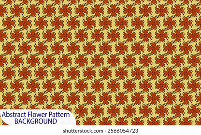 Abstract Flower Pattern Background Design with Vector. Red and Yellow Color Flower Pattern Background Pattern Design.