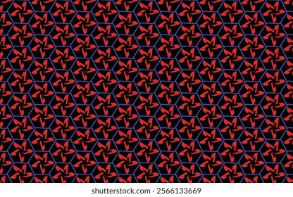 Abstract Flower Pattern Background Design with vector.Red and Black Color Flower Pattern Background Design.