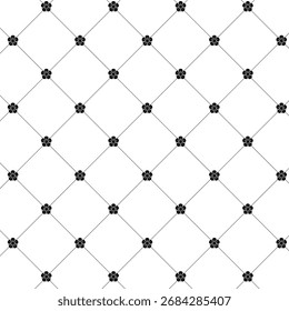 Abstract flower pattern background, Geometric seamless pattern, Geometric grid pattern