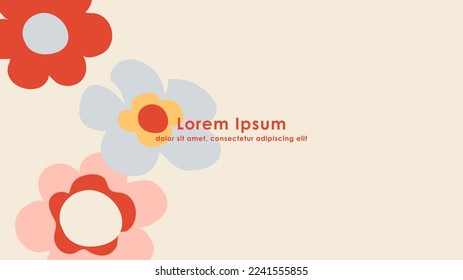 Abstract flower pattern background. Hippy retro style