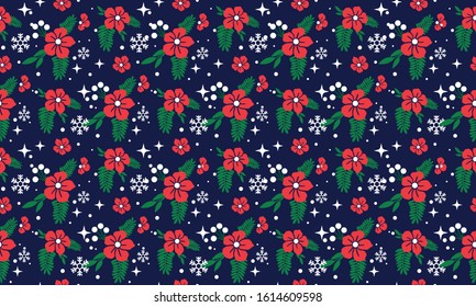 Abstract flower pattern background for Merry Christmas, with leaf and flower concept.