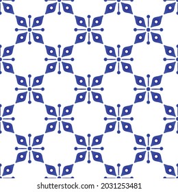 patrón de flor abstracto azul y blanco, fondo floral sin soldadura de porcelana, decoración de papel pintado de cerámica, diseño de plantilla índigo para textura de impresión y seda, decoración de cerámica ilustración vectorial