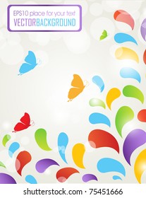 Abstract flower pattern with butterfly