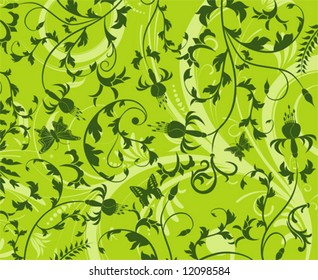 Abstract flower pattern with butterfly, element for design, vector illustration